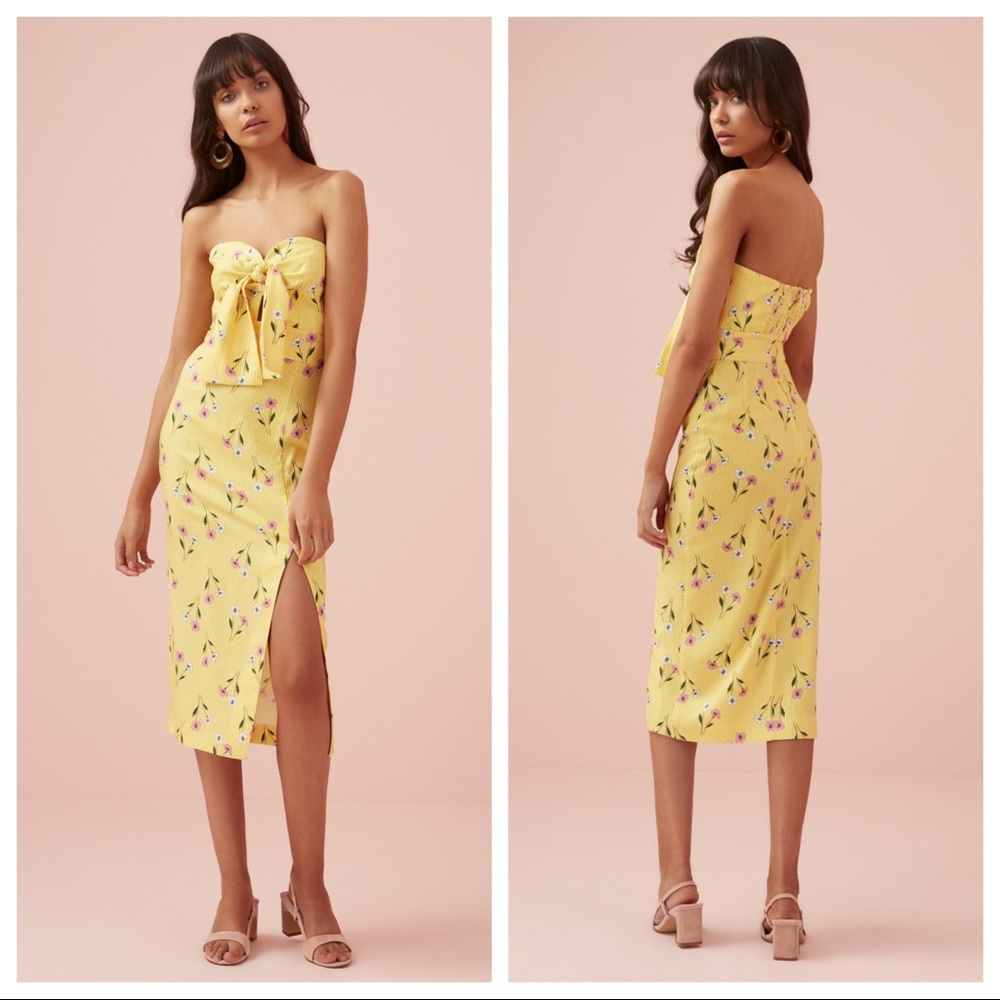 Finders Keepers Limoncello Strapless Dress
